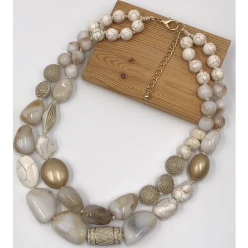 Kara&Kale Boho Fashion Jewelry Gothic Collar Necklace Acrylic CCB&Natural Stone Beads Earthy Collares Necklace Women Accessories