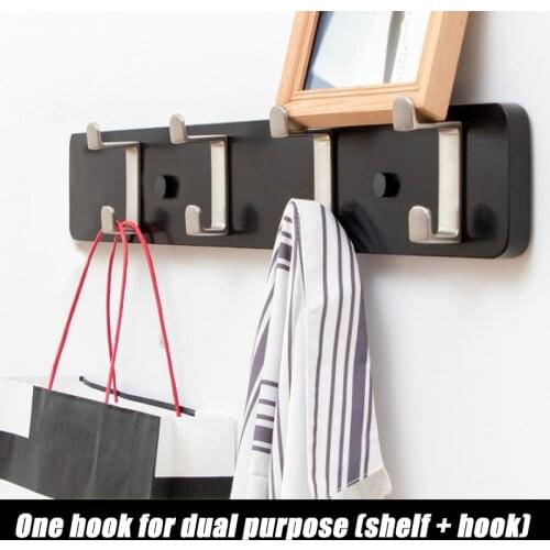 1Pc Nordic Bamboo Wall-mounted Coat Hook Rack Bedroom Living Room Towel Hat Clothes Sundries Hanger