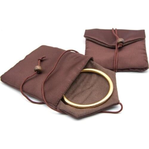 10Pcs/lot Square 10*10Cm Brown Nacklace Ring Storage Bracelet Earring Pendant Protection Bag Bangle Jewelry Organizer Case