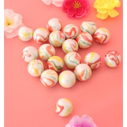 20pcs Floral Stripes Glass Marble Ball Run Swirl Marble Tank Vase Decor 25mm