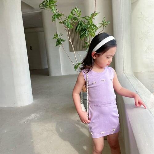 2021 Baby Girl Fashion Clothing Set Cute Vest + skirt Clothes Sets Children Party Birthday Wear 30