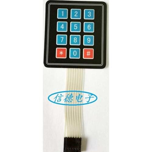 3x4 matrix keyboard membrane switch single chip microcomputer extended keyboard keyboard control panel