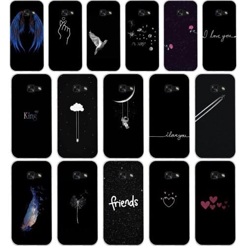 45AA Line Art Face Abstract Pattern Cool in summer Soft Silicone Tpu Cover phone Case for Samsung A3 A5 A7 A8 2016 2017 2018 A50
