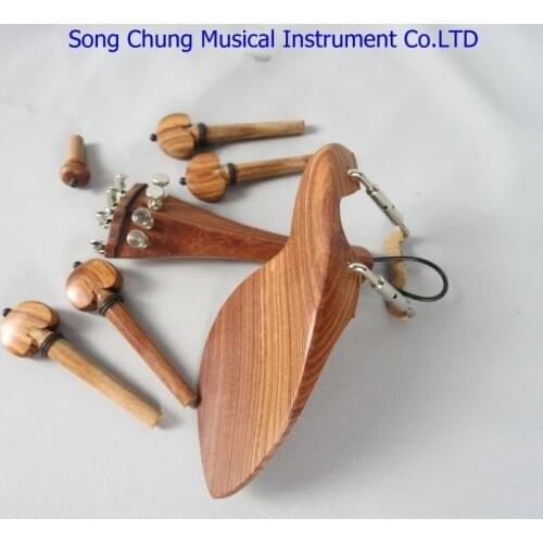 5 sets of violin rosewood fittings 4/4,include 4 white fine tuner