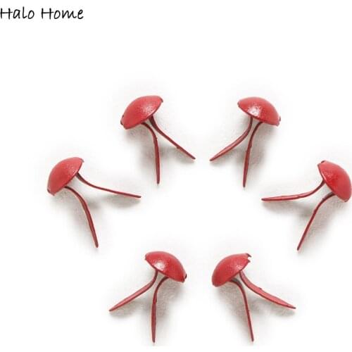 500 Pcs Red Pastel Round Brads Scrapbooking Embellishment Card Making DIY Home Decor Tools Paper Decoration 9x5mm(3/8"x1/4")