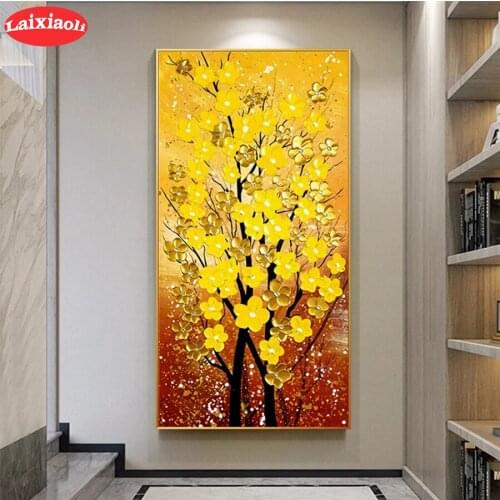 5D round Diamond Embroidery Golden wealth tree Picture Of Diamond Painting Full Square Mosaic Cross Stitch Handmade Gift