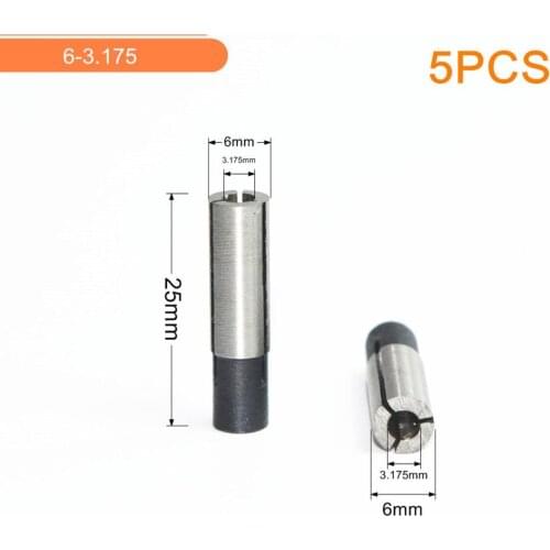 6mm-3.175mm,5pcs,Freeshipping CNC Machine Milling Cutter Adaptor,Solid carbide End Mill,woodworking Router Bit conversion sleeve