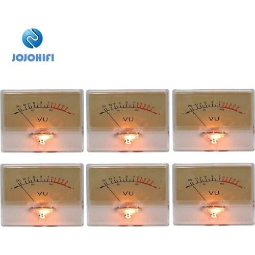 6pcs T-90 High-precision VU Meter Head Amplifier amp DB Level Meter Pre-amplifier Chassis Sound Pressure Strap with Backlight