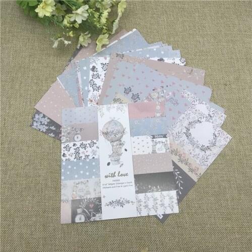 24 sheet 6"X6"With Love patterned paper Scrapbooking paper pack handmade craft paper craft Background pad