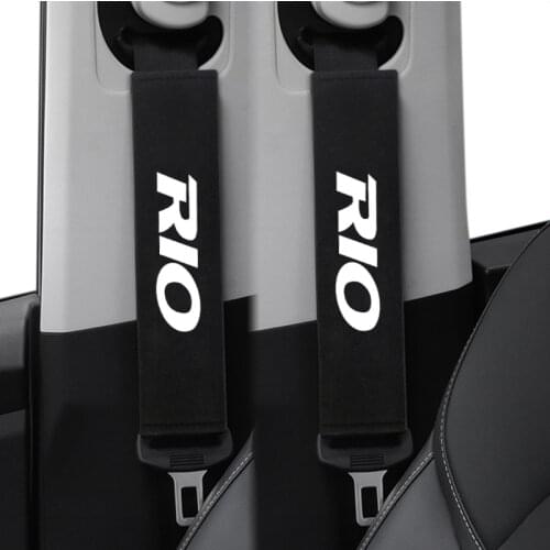 2PCS Car Safety Belt Covers Seat Belt Case Embroidery for KIA RIO K2 2010-2017 Accessories