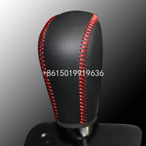 Hand sewn leather headgear cover automatic gear cover shift cover for Subaru Forester 2012