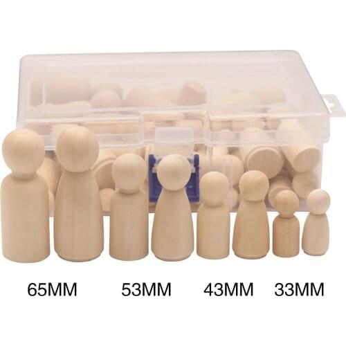 100Pcs Natural Unfinished Wooden Peg Doll Bodies, People Shapes for Arts and Crafts, Artist Multi Shapes and Sizes