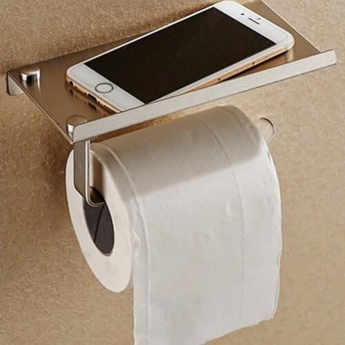 10 Steel Bathroom Toilet Paper Phone Towel Holder with Shelf Bathroom Mobile Phones Towel Rack Paper Holder Tissue Boxes