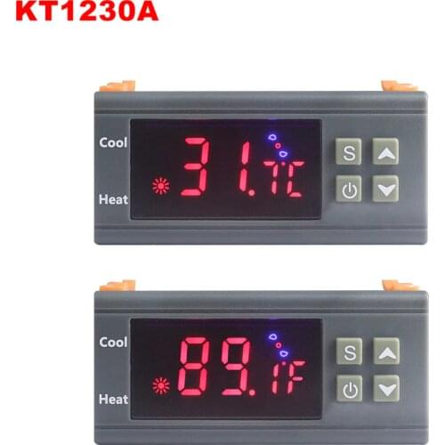 KT1230W 30A Intelligent Digital Thermostat Temperature Controller Regulator C/F for Incubator with Thermoregulator Relay Output