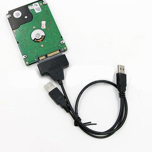 USB 2.0 to 2.5inch 22 7+15 Serial ATA SATA 2.0 HDD/SSD Adapter Converter Cable