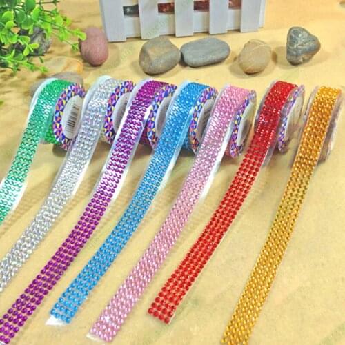 Fashion Lovely High Quality Self-Adhesive Acrylic Rhinestones Stick On Scrap Booking Craft Sticker Tape B99