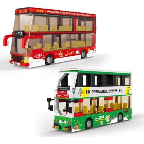 Container Truck City Transport Series Building Blocks With Cute Stickers Child Boy Car Building Bricks Toys Blocks Friends Gifts