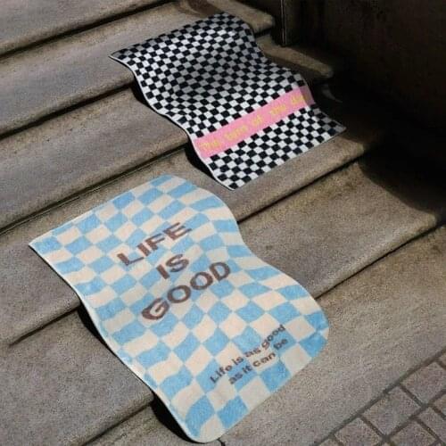 Bathroom Mat Nordic Fluffy Carpet Tub Side Rug Bath Room Plants Floor Absorbent Anti Slip Pad Bathmat Doormat Home Decor