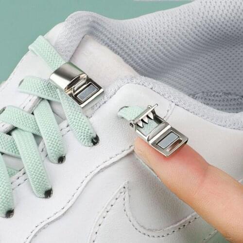 New Upgrade Magnetic Shoelaces Elastic No Tie Shoe laces Sneaker Metal Lock Shoelace Lazy Laces Lock Fits All Kids and Adult