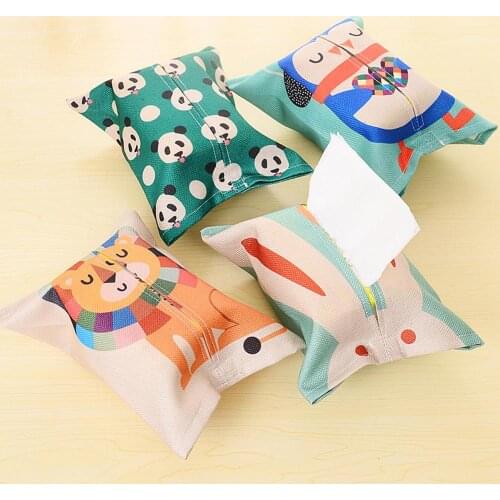 Cartoon Cloth Car Seat Back Hanging Storage Tissue Case Box Container Towel Napkin Papers Bag Holder Box Case