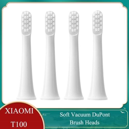 Soft Vacuum DuPont Replacment Heads For XIAOMI T100 Sonic Electric Toothbrush Whitening Clean Bristle Brush Nozzles Head