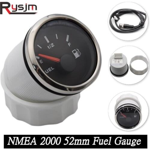 NMEA 2000 52mm Boat Car Pointer Fuel Level Gauge Fuel Tank Level Meter E-F For Boat Car Truck Camper Boat Marine Accessories