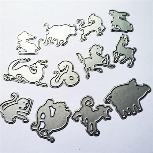 Wholesale die Cutting dies Chinese zodiac metal craft paper die Scrapbooking/DIY Embossing mould Easter New Year cards