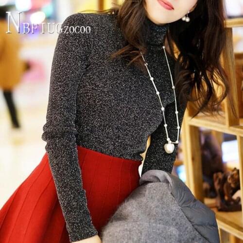 Autumn Winter Lining With Fluff Women T Shirt Bright Silk Easy To Match Slim Plus Size Female Tee Tops