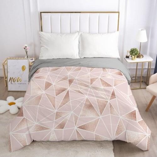 Duvet Cover Comforter/Quilt/Blanket Case Queen/King 3D HD Printed with Zipper 140x200/200x200 Bedding Size Pink geometry