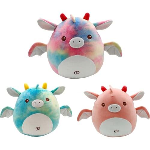 35 CM Kawaii Little Flying Dragon Pig Animal Cushion Cartoon Soft Plush Pillow Decoration Doll Childrens Toy Home Decoration