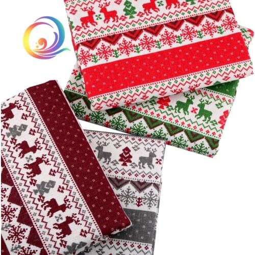 Christmas Series,Printed Cotton Linen Fabric For Patchwork DIY Quilting & Sewing Sofa,Table Cloth,Curtain,Bag,Cushion Material