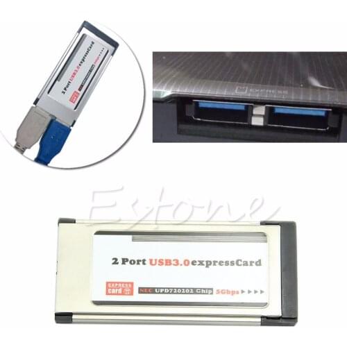 2 Port USB 3.0 Express Card ExpressCard 34mm/54mm Hidden Adapter For Laptop