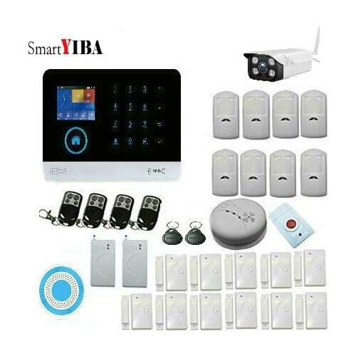 SmartYIBA WIFI GSM Home Security Alarm System DIY KIT IOS/Android Smartphone App PIR Main Panel Door/window Sensor Burglar Alarm