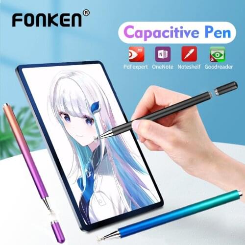 FONKEN Stylus Pen for Phone Drawing for iPad Android Tablet Caneta Touch Screen Pencil Magnetic Cap 2 Disc Smart Pens for iPhone