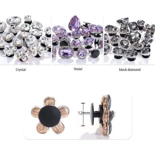 Flatback Glass Alloy Flower Rhinestones Summer Slippers Decoration Accessories Glitter DIY Crafts Clothes Stones