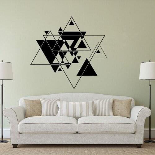 Triangular Mixed Abstract Geometric Decal Wall Art Geometric Sticker Home Living Room And Kids Room Decoration Removable A002691