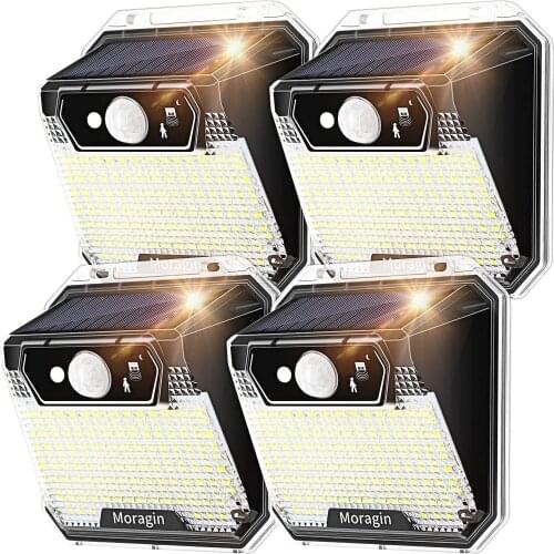 Solar Outdoor Lights Motion Sensor Waterproof, 148 LED Security Lights Dusk to Dawn Wireless with 3 Modes Super Bright