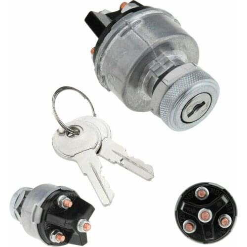 Universal Ignition Key Switch Lock Flush Mount 2-Key 3 Position OFF ON Start for Tractor Forklift Tuning Car Truck Tools