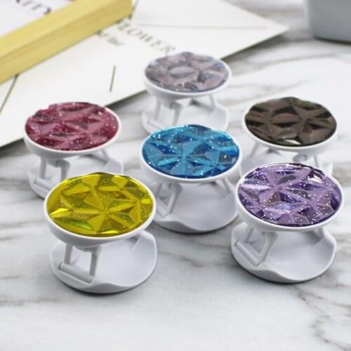 10pcs Bling Rhombus Diamonds mobile phone folding stretch bracket Phone Holder girp For smart phone