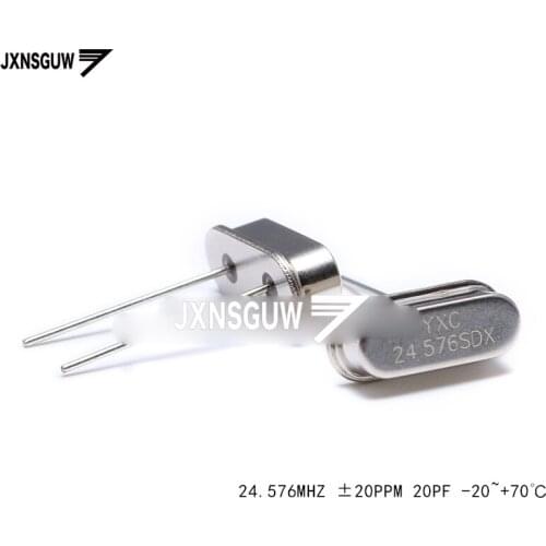 10PCS straight Insert passive crystal oscillator/HC-49US 24.576MHZ 20PPM 20PF X49SD24576MSD2SC