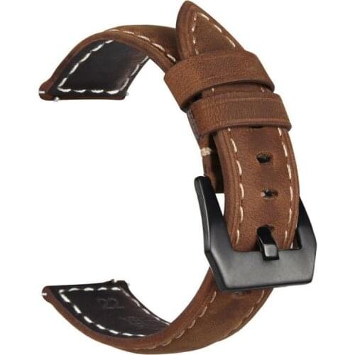 22mm Leather Bracelet For Amazfit GTR 47mm Wrist Strap For Xiaomi Amazfit Pace / Stratos 1 2 3 / GTR2 / GTR 2e Watchband