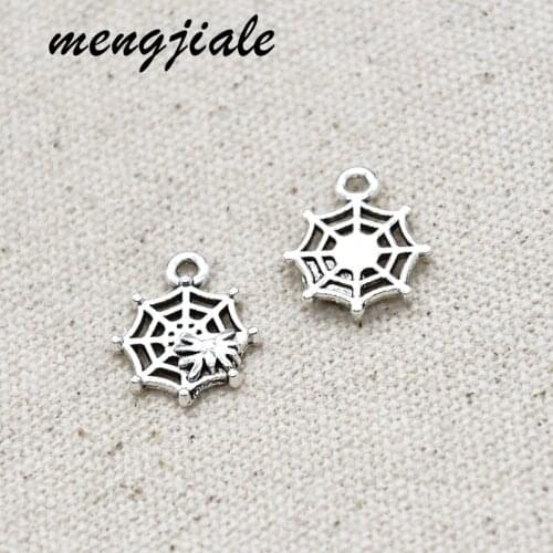 25PCS Wholesale Vintage Metal Alloy Spider Cobweb Charms For Jewelry Accessories DIY Handmade Craft
