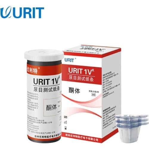 URIT 25Pcs Ketone Test Urine Strips Household KET Test Paper Urinalysis Ketosis Alkaline Testing Healthy Diet Body Tester