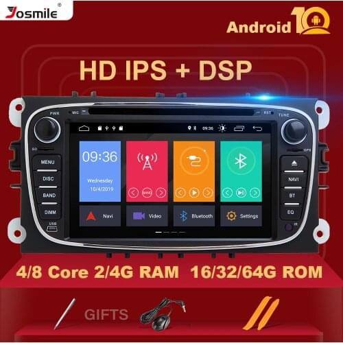 2Din IPS DSP Car Multimedia player Android 10 Autoradio For Ford Focus 2 3 mk2 Mondeo 4 Kuga Fiesta Transit Connect S-MAX C-MAX