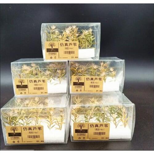 5box x15pcs simulation reed grass military model war chess platform diy scene sand table system for Scenario model