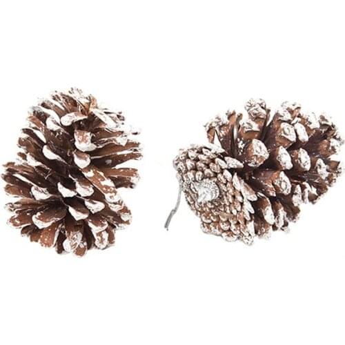 9 PCS/lot Real Natural Small Pine cones for Christmas Home Party Craft Decorations White Paint P0.2