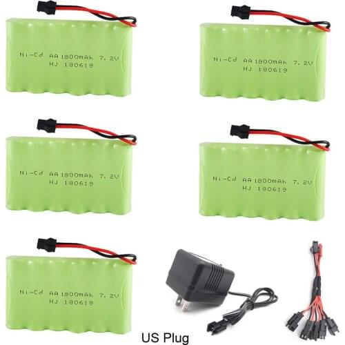 7.2V 1800mah NI-CD Battery with Charger set for RC toy Car Boat GUN TANK Truck Trains RC toy model 7.2v NI-CD Battery toy parts