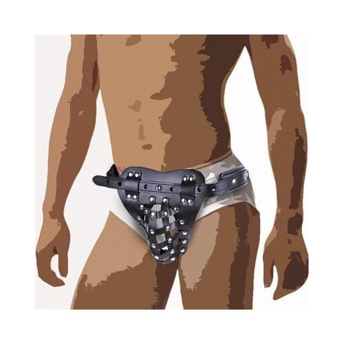 Ree Shipping!!!Sexy Pants Harness Fixed Penis Ring Male Chastity Device Belt Penis Sleeve Cock Cage For Men Sex Panty