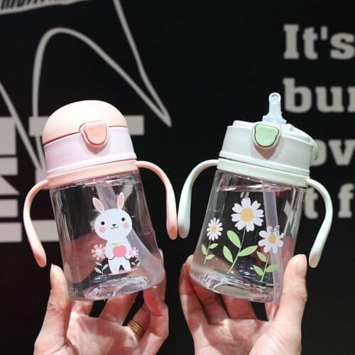 350ml Toddler Infant Water Bottle Kids Baby Feeding Cup Cute Cartoon Printed Safe Lovely Baby Water Cup With Handle