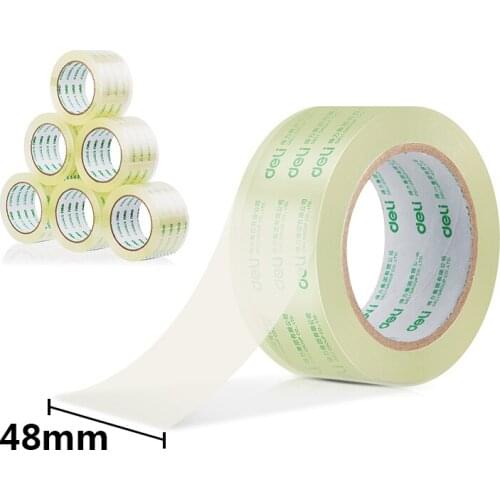 Deli High Quality High Transparent Sealing Tape Packing Tapes 48mmx60y (54.9m/roll) 6 Rolls Office Supplies 30203